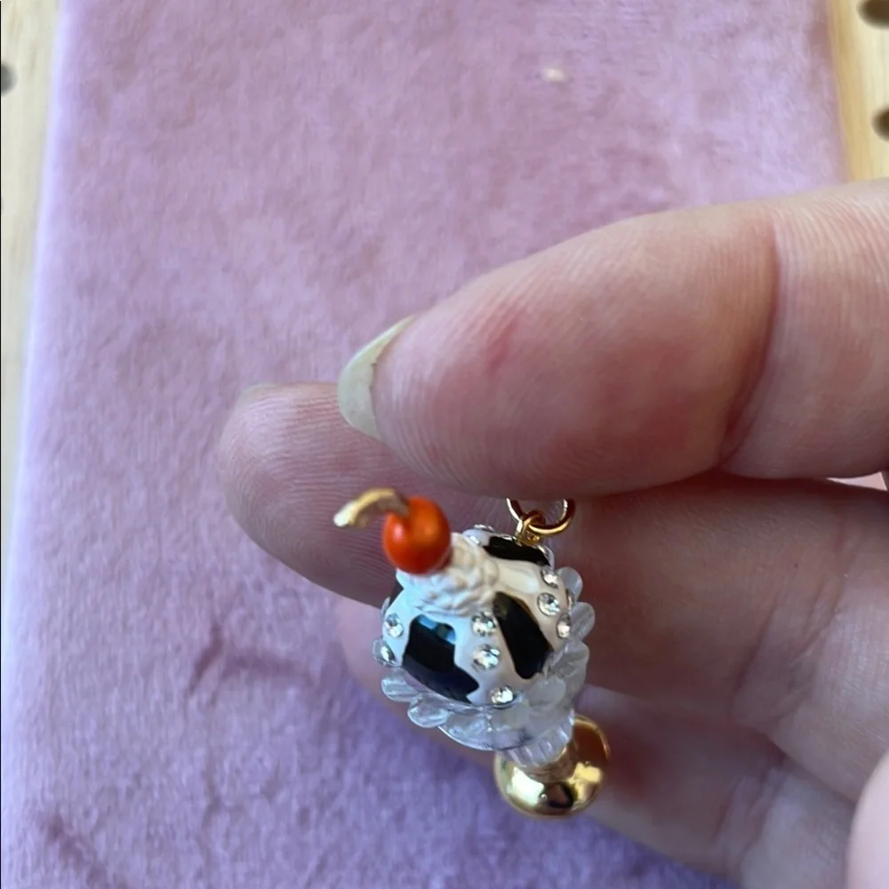 JUICY COUTURE Gold and Black Ice Cream Charm